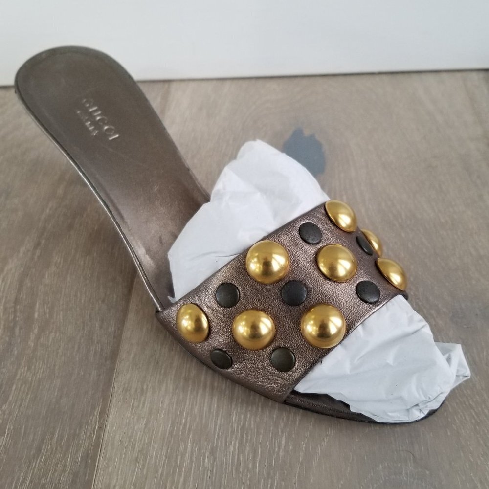 GUCCI Embellished Sandals-Vintage Size 38 - Picture 9 of 12